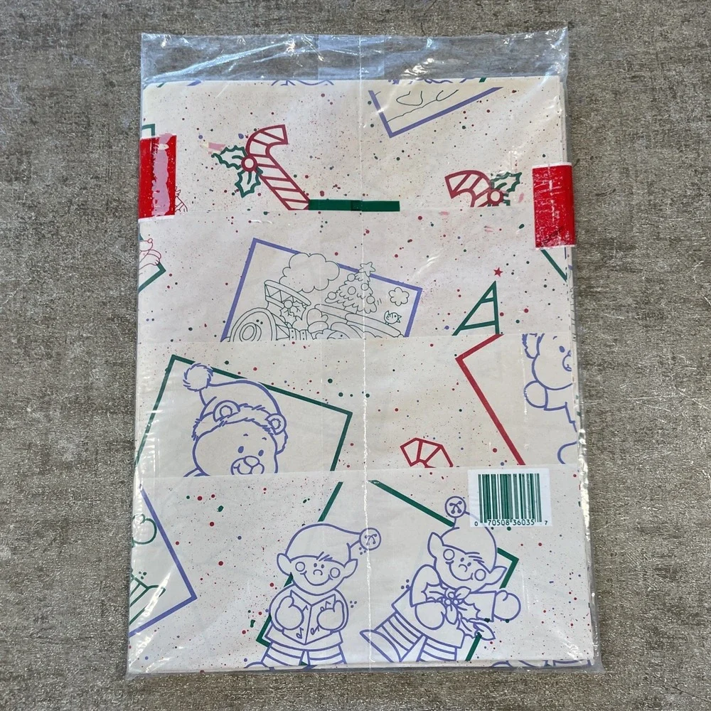 Vintage Cleo Christmas Color Your Own Wrapping Paper Holiday Gift Wrap NEW